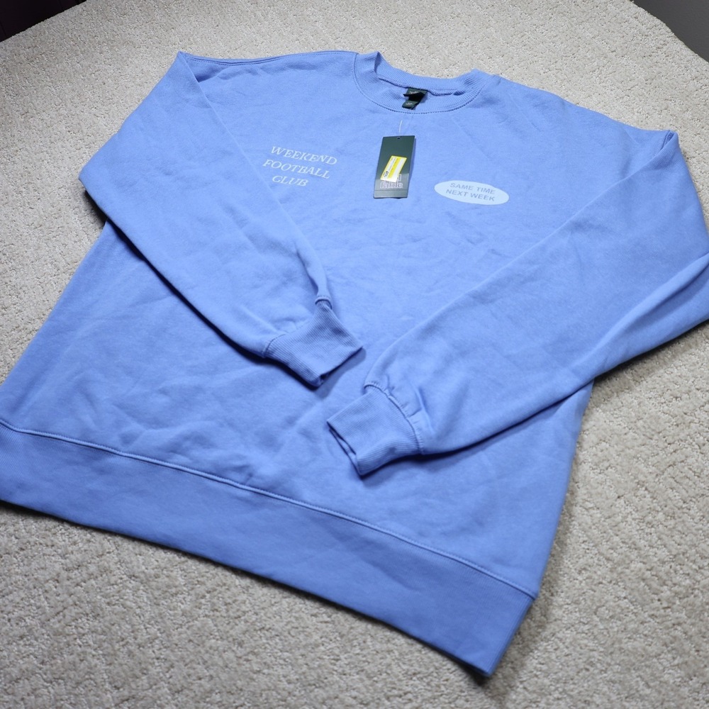 Wild Fable Weekend Football Club Graphic Sweatshirt Blue XXS